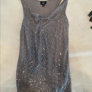 Grey sequined tank top, size XS, $10
